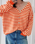 Strickjacke, Streifen, Flauschi, 6 Farben
