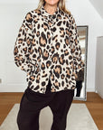 Musselin Bluse, Regular, Wild-Leo, Beige