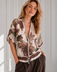 leichte Zip-Jacke, Floral