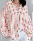 Musselin Bluse, bunte Streifen, 4 Farben