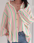 Musselin Bluse, bunte Streifen, 4 Farben