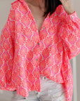 Musselin Bluse, Palmenblätter, Weiß, 2 Farben
