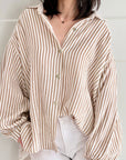 Musselin Bluse, Streifen I, 10 Farben