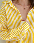 Musselin Bluse, Streifen I, 10 Farben