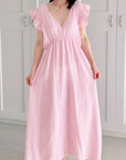 Musselin Kleid, rückenfrei, ärmellos, Streifen, 2 Farben