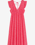 Musselin Kleid, rückenfrei, ärmellos, Peach-Leo