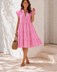 Musselin Tunika, Streifen, Pink-Rosa