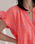 Musselin Tunika, Neon-Leo, Orange