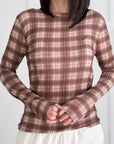 Cashmere Longsleeves, Karo-I, Kaffee