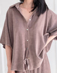 Frottee-Bluse, 4 Farben
