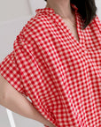 Sommerbluse, Karo, 3 Farben