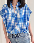 Sommerbluse, Karo, 3 Farben