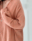 Musselin Bluse, Terracotte-Leo