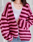 Strickjacke, Streifen, 3 Farben