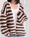 Strickjacke, Streifen, 3 Farben