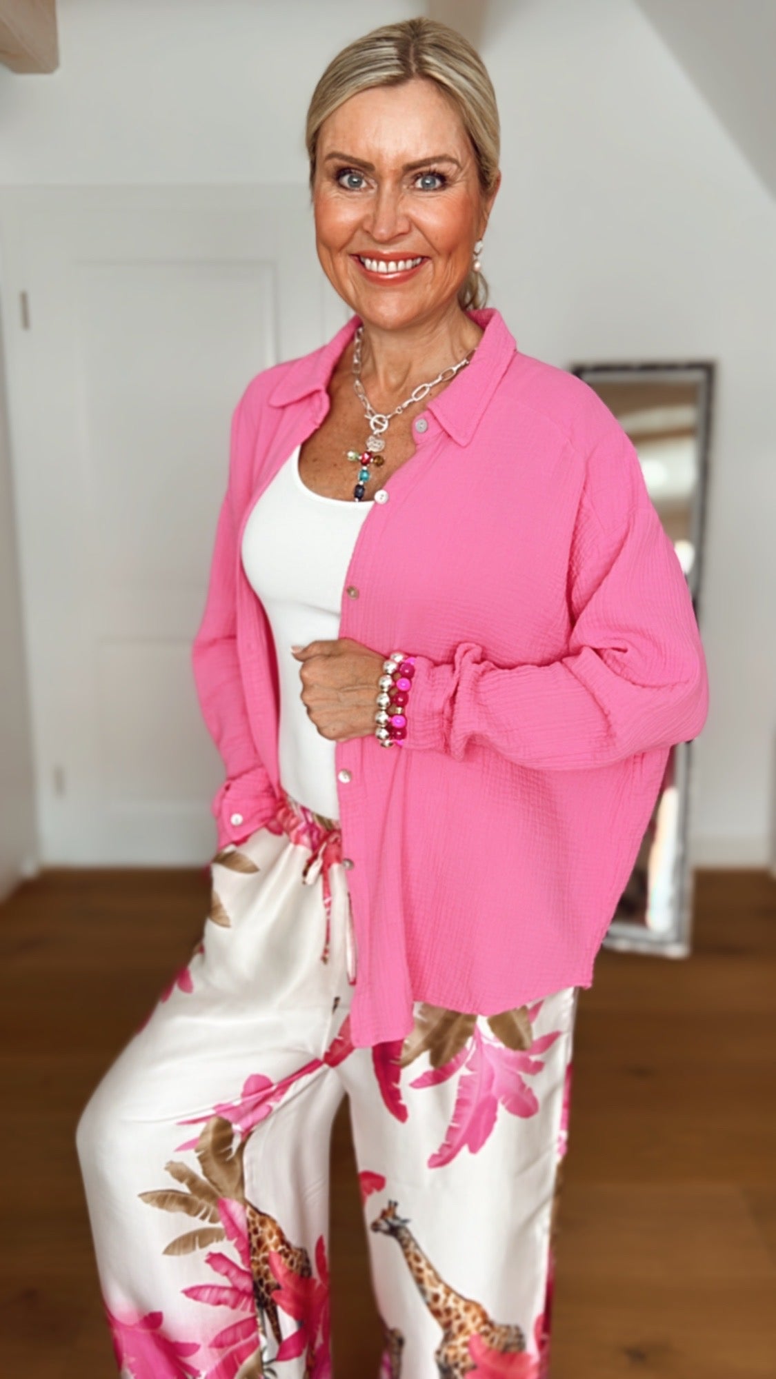 Musselin Bluse, regular, Sakura