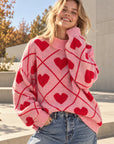 Pullover, Herzen & Argyle, Rot