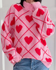 Pullover, Herzen & Argyle, Rot