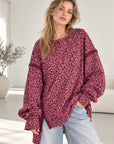 Sweatshirt, Oversize, Leo, Beere