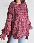 Sweatshirt, Oversize, Leo, Beere