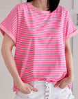 Sweat-T-Shirt, Streifen, 2 Farben