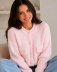 Strickjacke, mit aufgesetzten Taschen, Babyrosa
