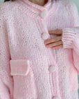 Strickjacke, mit aufgesetzten Taschen, Babyrosa