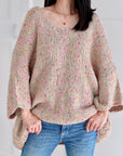 Pullover, flauschi, Konfetti, Beige