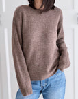 Pullover mit Spitzenrücken, Taupe