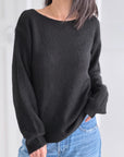 Pullover mit Spitzenrücken, Schwarz