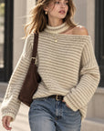 Pullover, Cut-Out-Ausschnitt, Beige