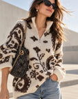 Pullover, Blumenmuster, Cremeweiß