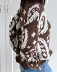 Pullover, Blumenmuster, Schoko