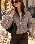 Steppjacke, Karomuster, Grau
