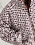 Steppjacke, Karomuster, Grau