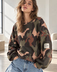Butterstoff-Sweatshirt, Camouflage & Patch