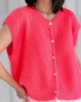 Strickweste, Mohair, Koralle