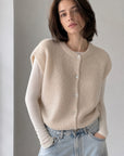 Strickweste, Mohair, Beige