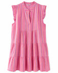 Musselin Tunika, Pink-Streifen