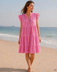 Musselin Tunika, Pink-Streifen