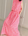 Leo-Top, mit Schleife, Neon-Pink