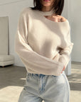Pullover mit Cut-Out Ausschnitt, 4 Farben