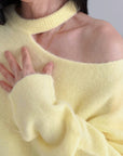 Pullover mit Cut-Out Ausschnitt, 4 Farben