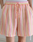 Musselin Shorts, bunte Streifen, 3 Farben
