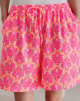 Musselin Shorts, Palmenblätter, Weiß, 2 Farben