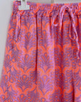 Musselin Shorts, Palmenblätter, Lila-Rosa