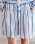 Musselin Shorts, neue Streifen, Blau