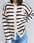 Strickjacke, Stripes & Smiley, 5 Farben