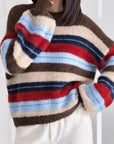Pullover, Farbstreifen, Blau
