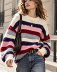 Pullover, Farbstreifen, Lila